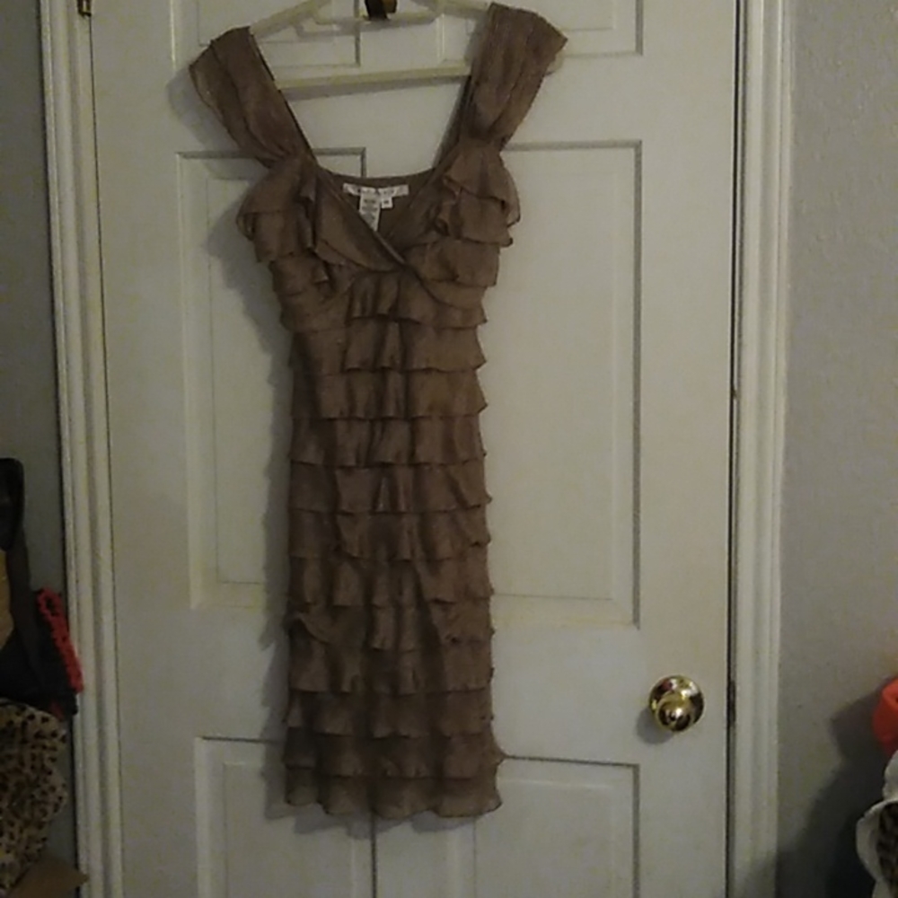 Gold layered dress, brand new.